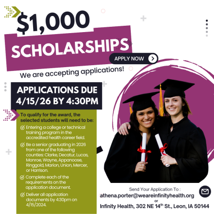 Infinity Health Offers $1,000 Scholarships
